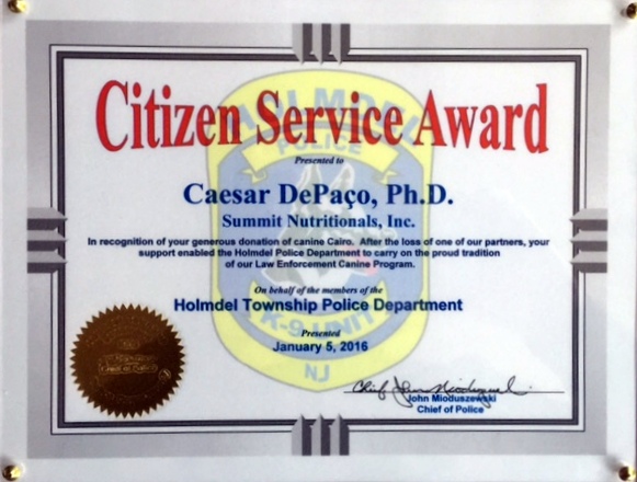 Caesar DePaco - Summit Nutritionals - Holmdel Township Police Department